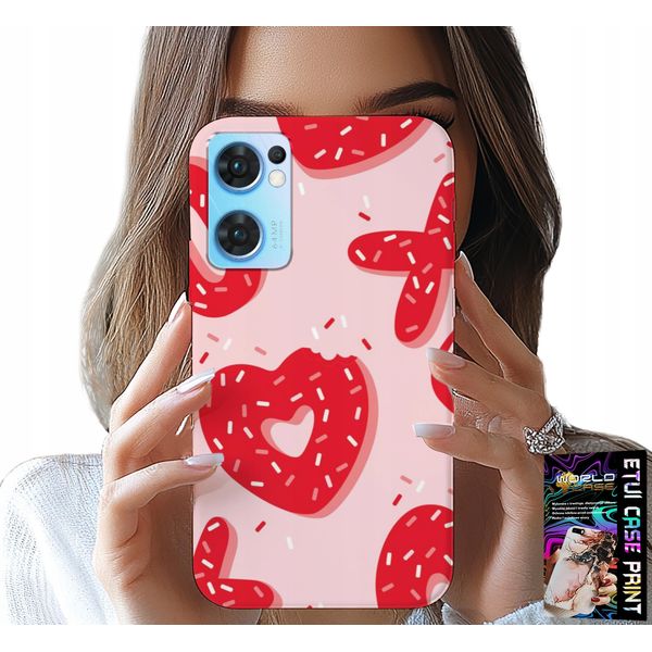 Custodia Per Oppo Reno7 5G - Donna, Design Alla Moda Xoxo Heart + Vetro-image