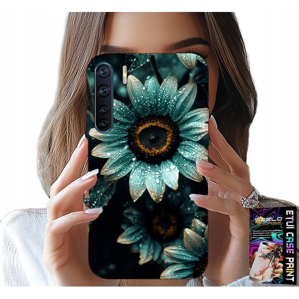 Custodia Per Oppo A91 - Fiore Di Gerbera Blu +Folia-image