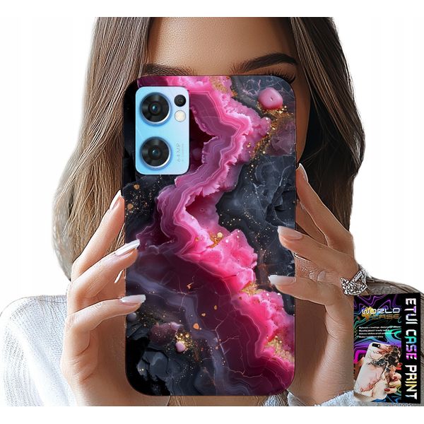 Custodia Per Oppo Reno7 5G - Retro In Marmo Rosa, Motivi Alla Moda-image
