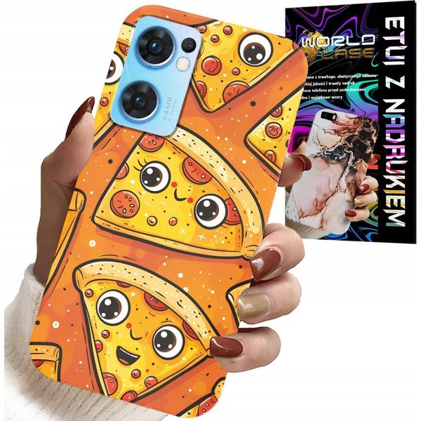 Custodia Per Oppo Reno7 5G - Custodia Per Pizza Dolce E Sorridente + Vetro-image