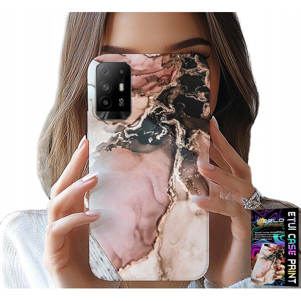 Custodia Per Oppo Reno 5Z / A94 5G - Elegante Marmo Modelli Alla Moda + Vetro-image