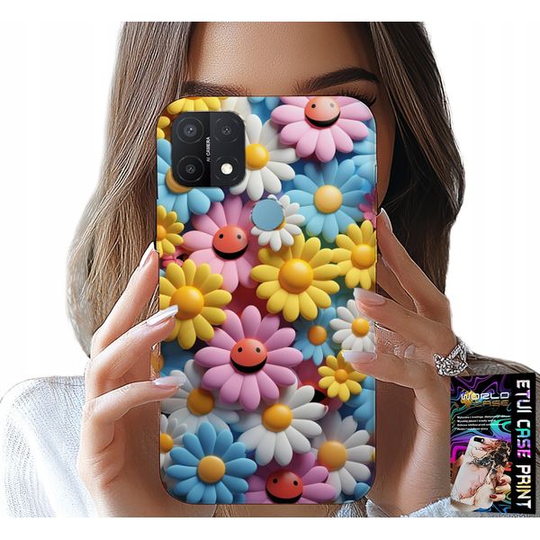 Custodia Per Oppo A15 / A15S - Custodia Con Fiori Colorati E Margherite-image