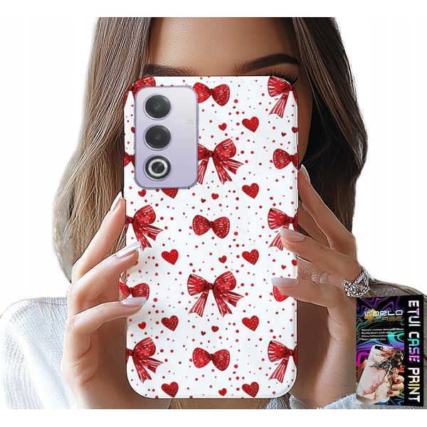 Custodia Per Oppo A80 5G - Nastri Rossi Motivi Alla Moda-image