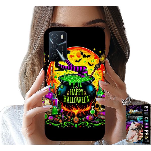 Custodia Per Oppo A16 / A16S / A54S - Strega Cauldron Wand Halloween Glass-image