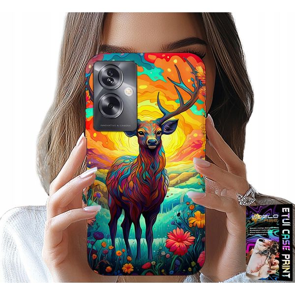 Custodia Per Oppo A79 5G - Modelli Colorati Cervi Alci Animali Della Foresta-image