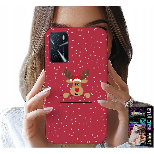 Custodia Per Oppo A16 / A16S / A54S - Renna Di Natale + Vetro-image