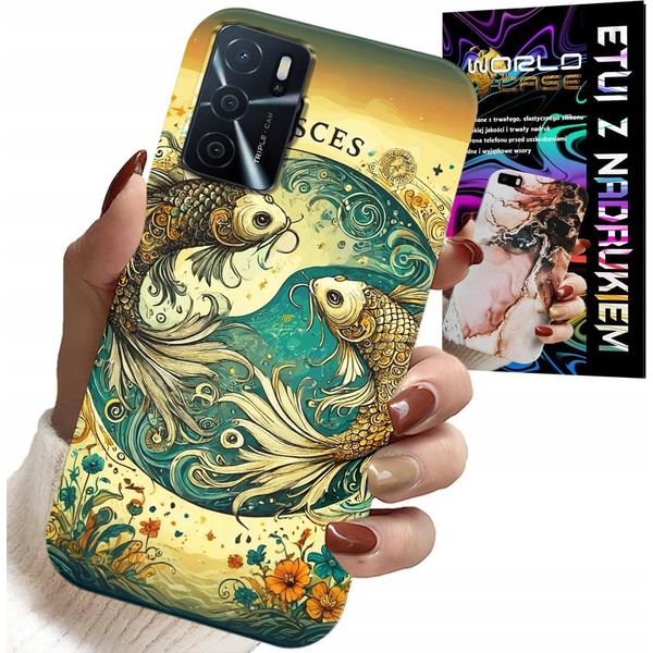 Custodia Per Oppo A16 / A16S / A54S - Segno Zodiacale, Pesci Astronomici + Lamina-image