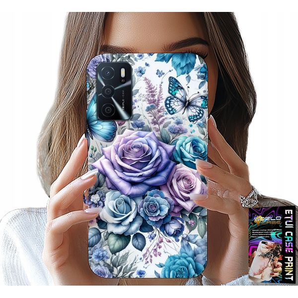 Custodia Per Oppo A16 / A16S / A54S - Custodia A Fiori Con Motivi Floreali + Vetro-image