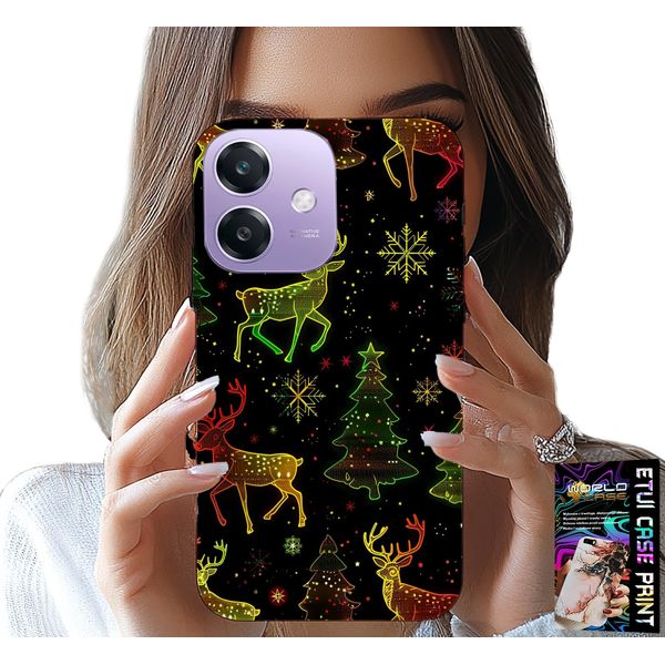 Custodia Per Oppo A60 5G - Renna, Fiocco Di Neve, Albero Di Natale + Vetro-image