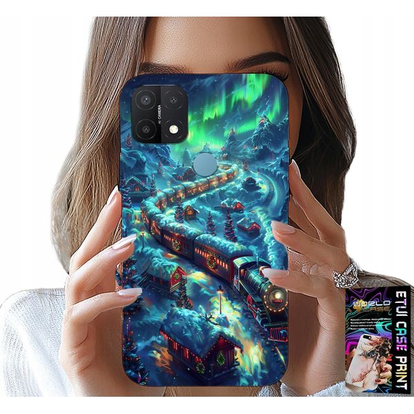 Custodia Per Oppo A15 / A15S - Treno, Motivi Natalizi + Vetro-image