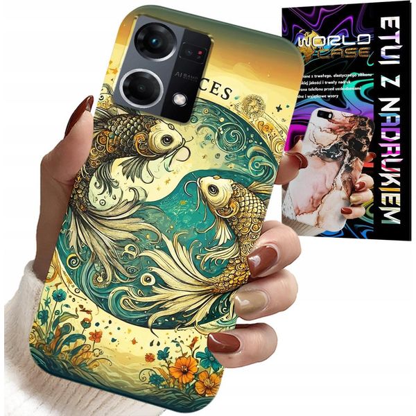 Custodia Per Oppo Reno7 4G - Segno Zodiacale, Pesci Astronomia + Foil-image