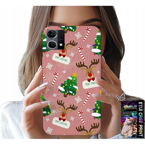 Custodia Per Oppo Reno7 4G - Renna Di Natale Modelli A Bastoncino Per Alberi Di Natale-image