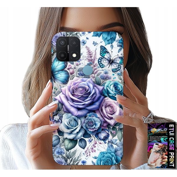 Custodia Per Oppo A15 / A15S - Custodia Con Motivi Floreali Blush + Vetro-image