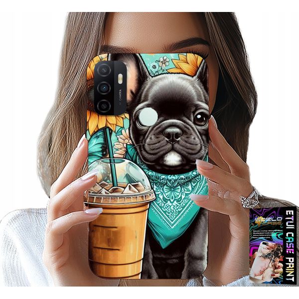 Custodia Per Oppo A53S / A53 2020 - Bulldog Coffi Love, Girasoli, Psi Case-image
