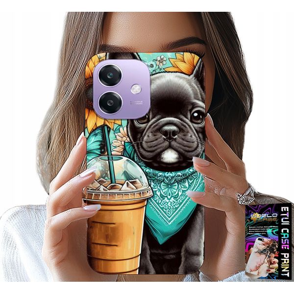 Custodia Per Oppo A40 / A40M - Bulldog Coffi Love, Girasoli, Custodia Psi-image