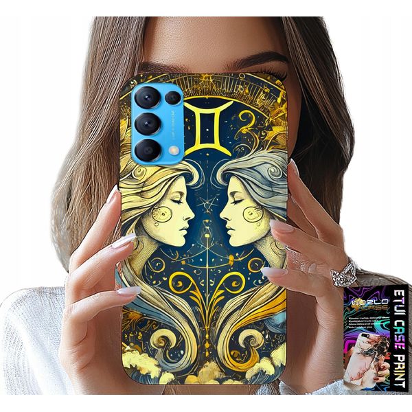 Custodia Per Oppo Reno5 4G 5G - Segno Zodiacale, Astronomia Gemelli Custodia-image