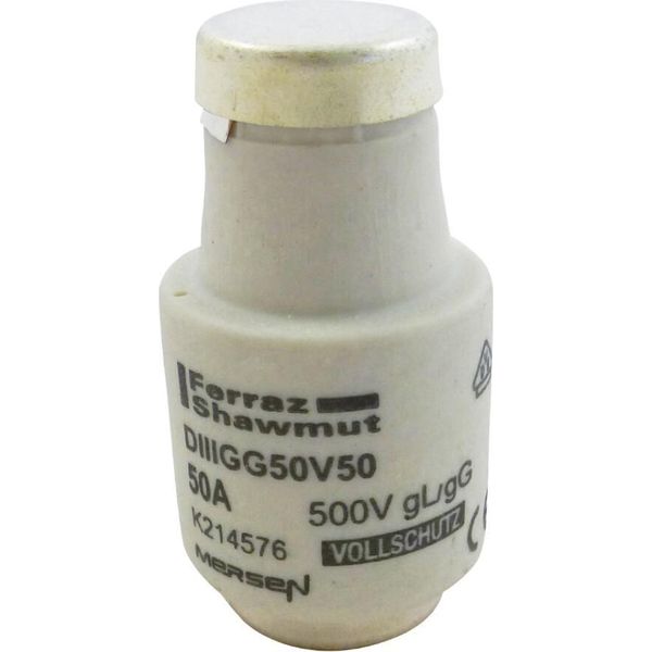 Inserto Fusibile D Iii, 50A Bianco - Fusibile Diaz Diii 50A DIIIGG50V50-image