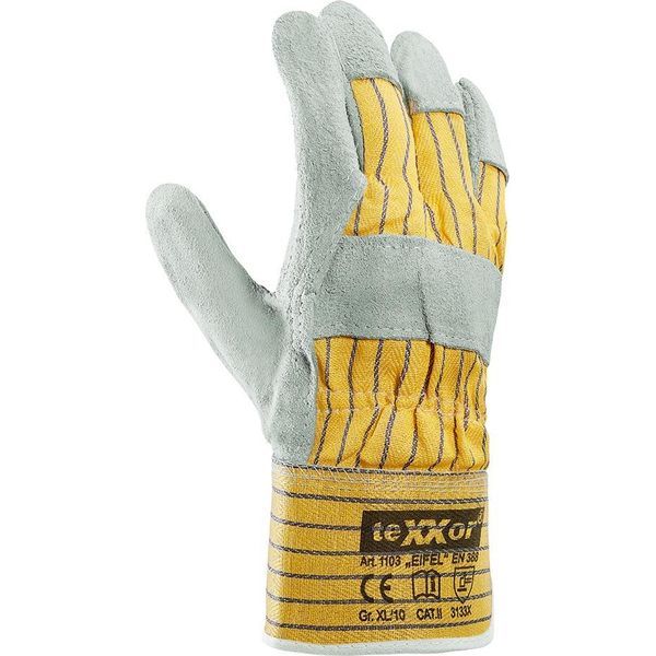 Texxor Guanto In Pelle Crosta Bovina Eifel Giallo/Blu 1103 Taglia 10-image