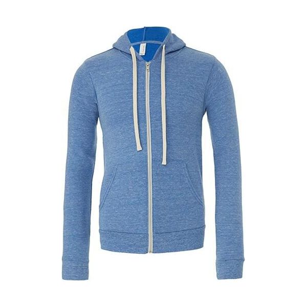 Bella Unisex Triblend Full Zip Hoodie Felpa Con Cappuccio, Taglia:S, Colore:Blue Triblend-image