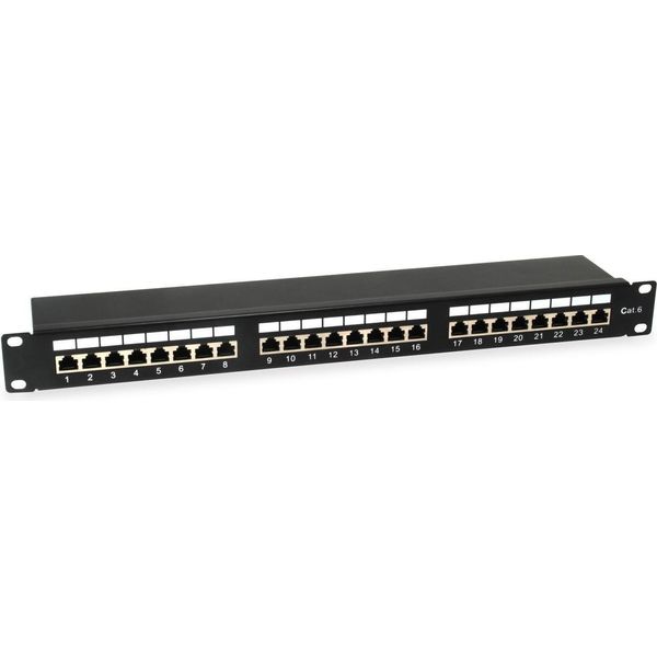 Equip Pro - Patch Panel - Rack Montierbar - RJ-45 X 24 - Schwarz - 1U - 48,3 Cm (19") (326425)"-image