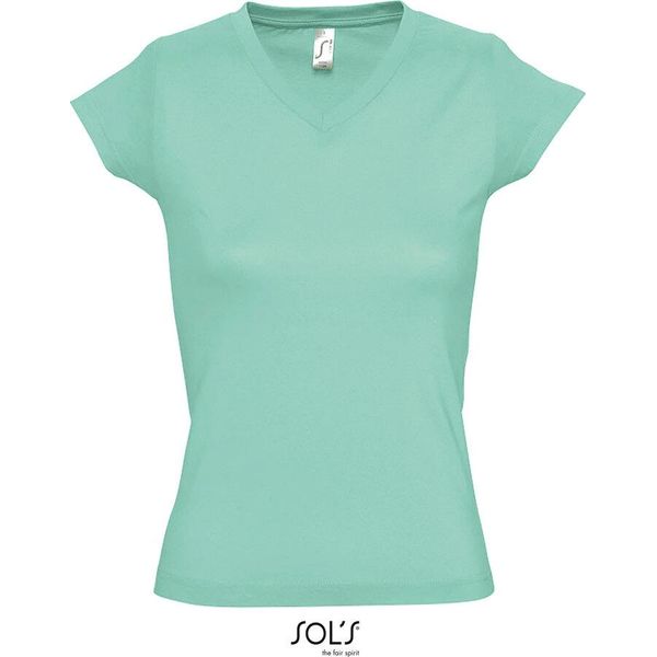 Sols 11388 | Maglietta Donna Con Scollo A V Moon - Colore: Menta - Taglia: M-image
