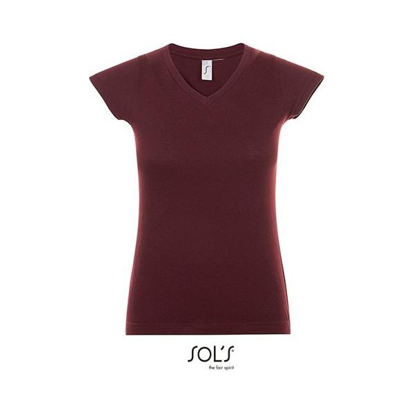 Sols 11388 | Maglietta Moon Da Donna Con Scollo A V - Colore: Oxblood - Taglia: Xxl-image