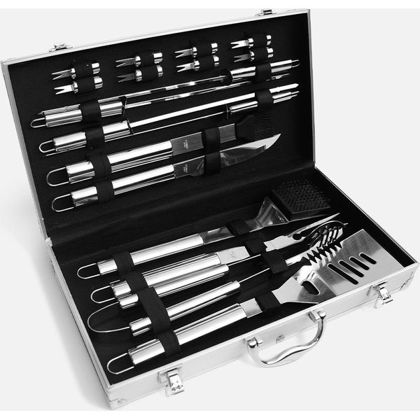 Set 18 Utensili Per Barbecue, Grigio-image