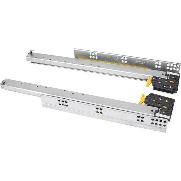Emuca Silver Runners Per Guide Ad Estrazione Totale Con Chiusura Morbida E Funzione A Scatto Argento Argento Taglia Unica-image