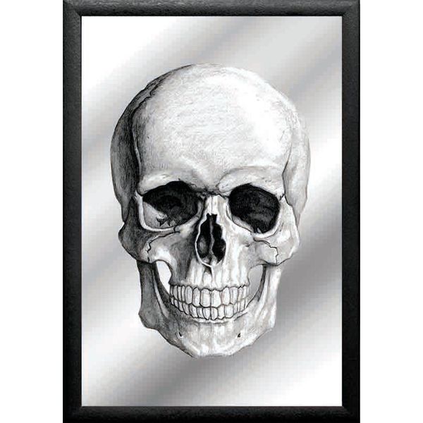 Teschio - Fronte - Specchio Stampato In Cornice Di Plastica - 20X30 Cm-image