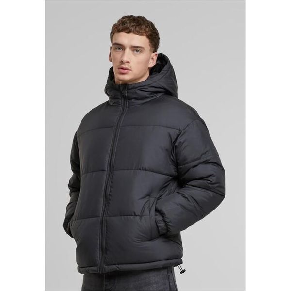Bunda Urban Classics Basic Puffer Jacket Con Cappuccio Nero - M-image
