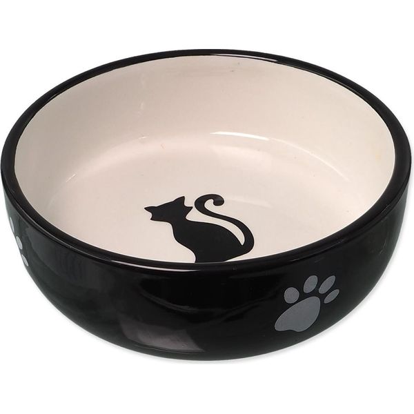 Ciotola In Ceramica Magic Cat Nero/Bianco 13,4 X 4 Cm 170 Ml-image
