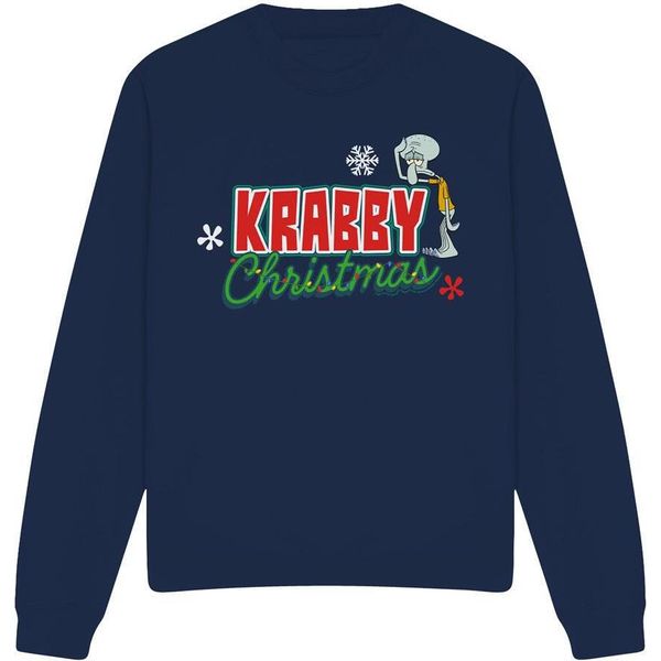 Spongebob Squarepants - Felpa "Krabby Christmas"" Per Bambini/Ragazzi Unisex TV12614 (S) (Marineblau)"-image