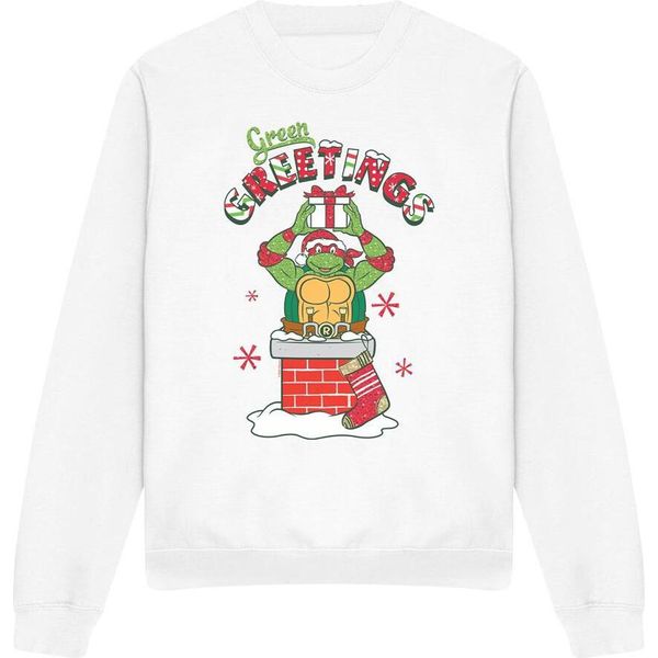 Teenage Mutant Ninja Turtles - Felpa "Green Greetings"" Per Bambini/Donne Unisex TV12624 (S) (Weiß)"-image