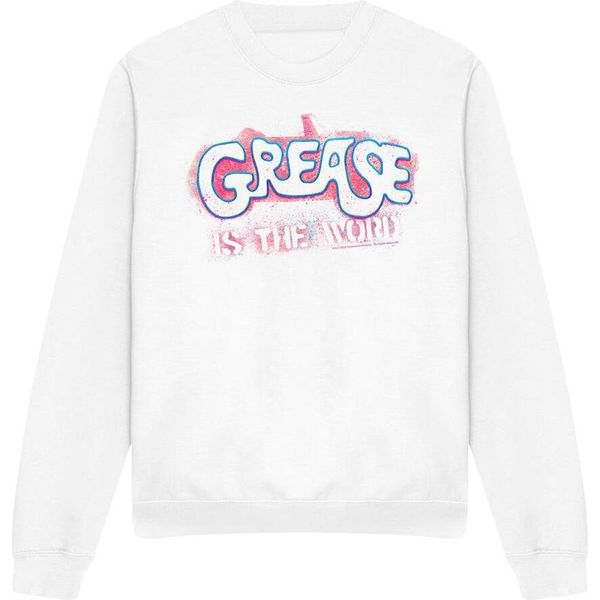 Grease - Felpa "Grease Is The Word"" Per Uomini/Donne Unisex TV13013 (S) (Bianco)"-image