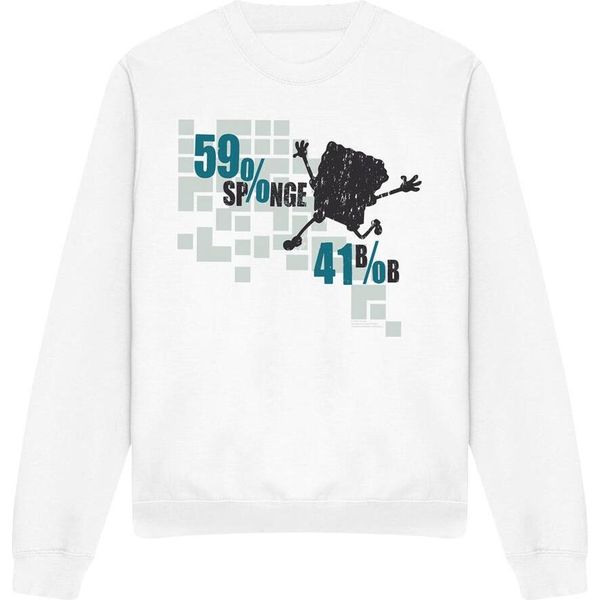 Spongebob Squarepants - Felpa "59% Sponge 41% Bob"" Per Bambini/Donne Unisex TV12786 (M) (Weiß)"-image