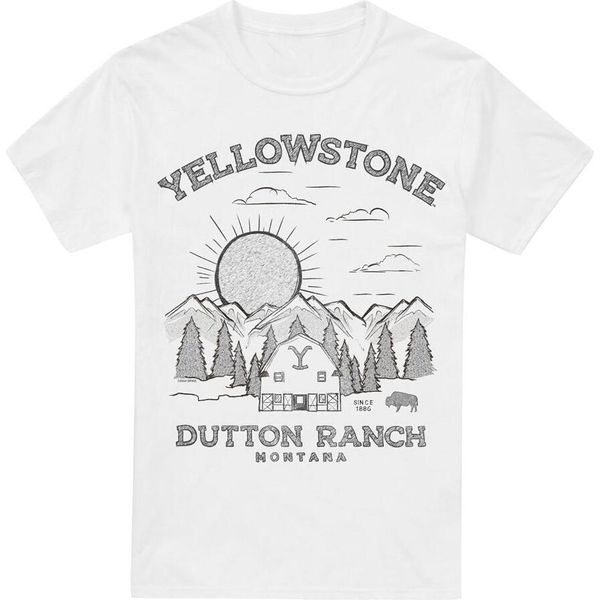 Yellowstone - Maglietta "Dutton Ranch"" Da Uomo TV5695 (L) (Bianco)"-image