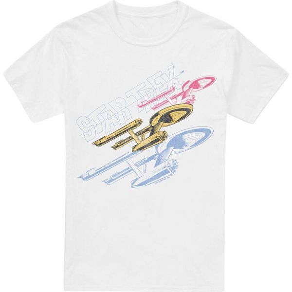 Star Trek - Maglietta "Tri Enterprise"" Da Uomo TV5986 (Xl) (Bianco)"-image