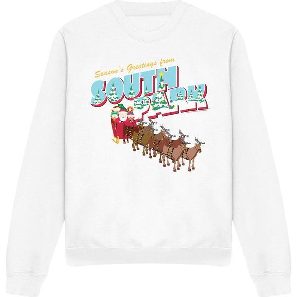 South Park - Felpa "Season's Greetings"" Per Uomo/Donna Unisex - Design Natalizio TV13253 (M) (Bianco)"-image