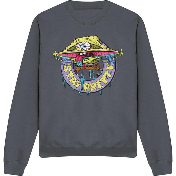 Spongebob Squarepants - Felpa "Stay Pretty"" Per Uomo/Donna Unisex TV12782 (S) (Carbone)"-image