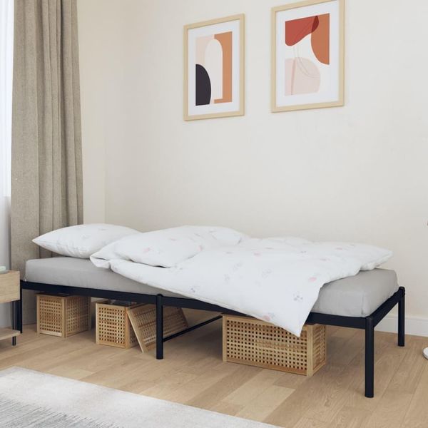 Vidaxl Struttura Letto In Metallo Nero 90X190 Cm - Struttura Letto - Cornici Letto - Struttura Letto - Letto-image