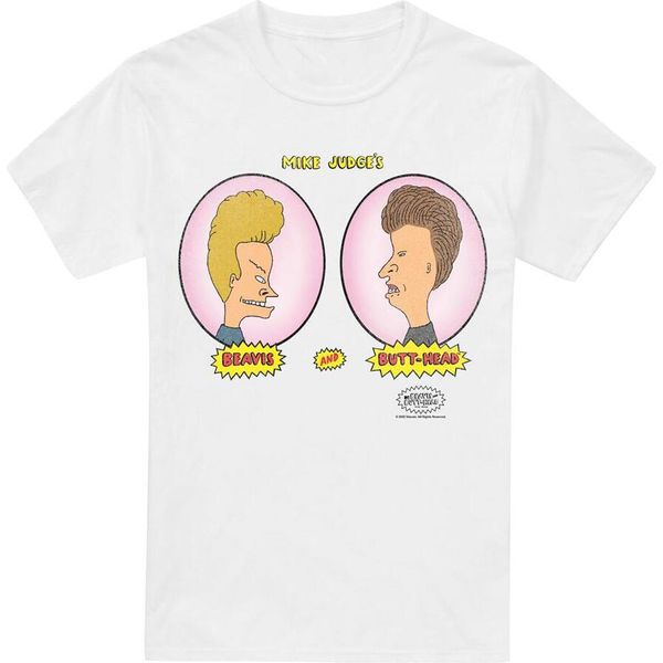 Beavis & Butthead - Maglietta "Heads In Ovals"" Da Uomo TV6300 (4XL) (Bianco)"-image