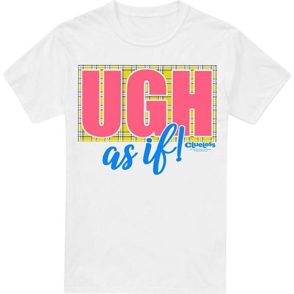 Clueless - Maglietta "Ugh As If"" Da Uomo TV7016 (3XL) (Bianco)"-image