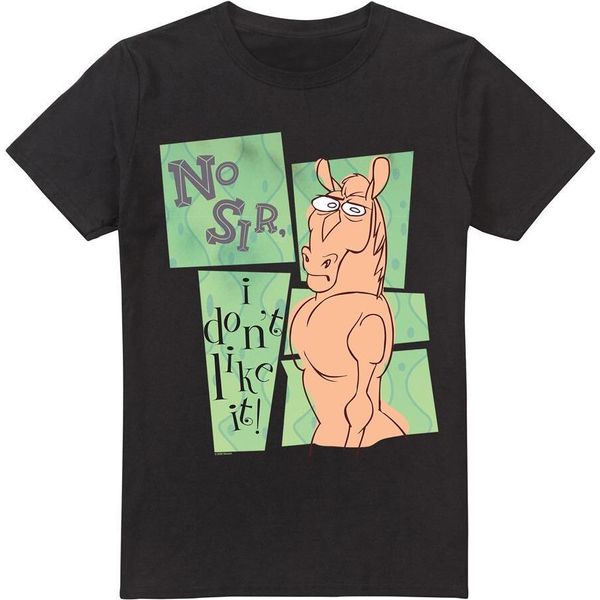 Ren & Stimpy - Maglietta "No Sir I Don't Like It"" Da Uomo TV6513 (L) (Nero)"-image