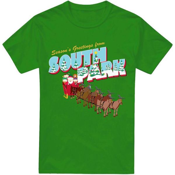 South Park - Maglietta Da Uomo "Season's Greetings"" - Design Natalizio TV7188 (L) (Verde Irlandese)"-image