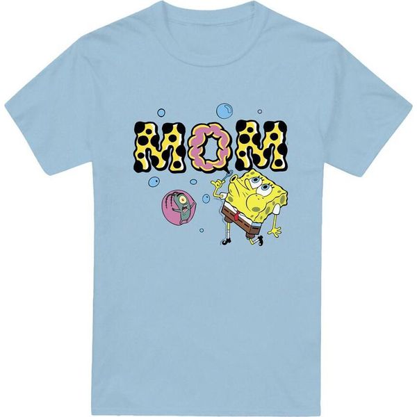 Spongebob Squarepants - Maglietta "Mamma"" Da Uomo - Festa Della Mamma TV6823 (M) (Azzurro)"-image