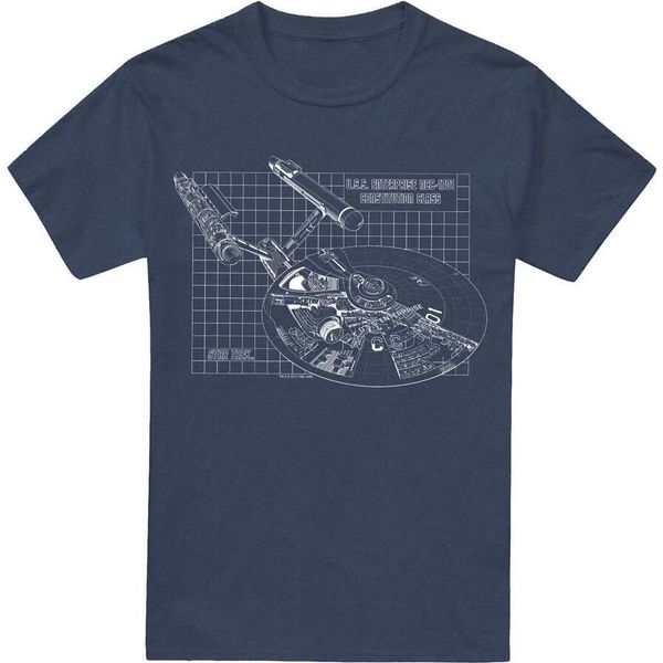 Star Trek - Maglietta "Enterprise"" Per Uomo/Donna Unisex TV17575 (S) (Blu Navy)"-image