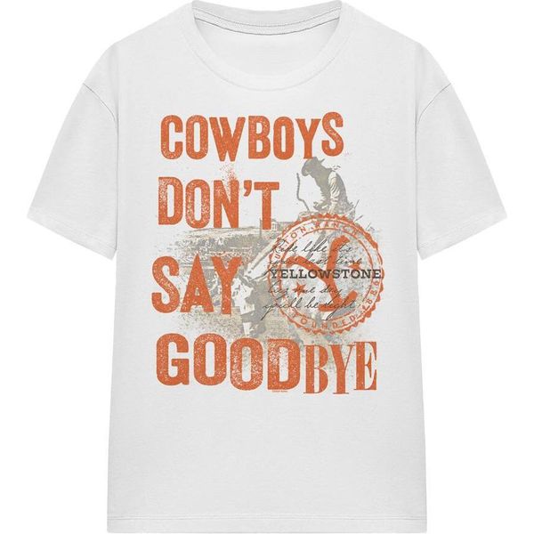 Yellowstone - Maglietta "Cowboys Don't Say Goodbye"" Per Bambini/Donne Unisex TV16976 (Xl) (Weiß)"-image