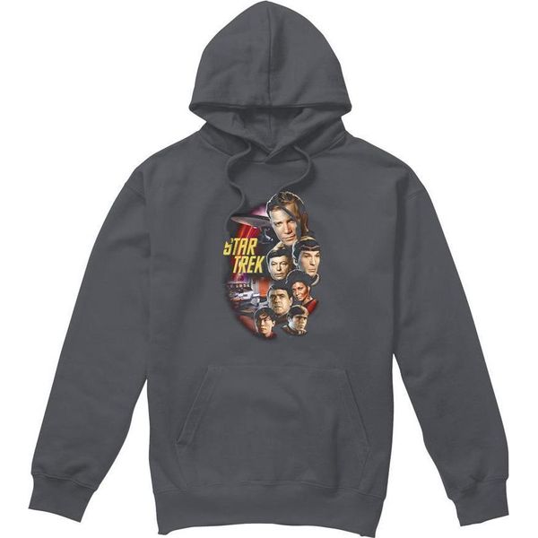 Star Trek - Felpa Con Cappuccio "Classic Crew"" Da Uomo TV7380 (L) (Charcoal)"-image