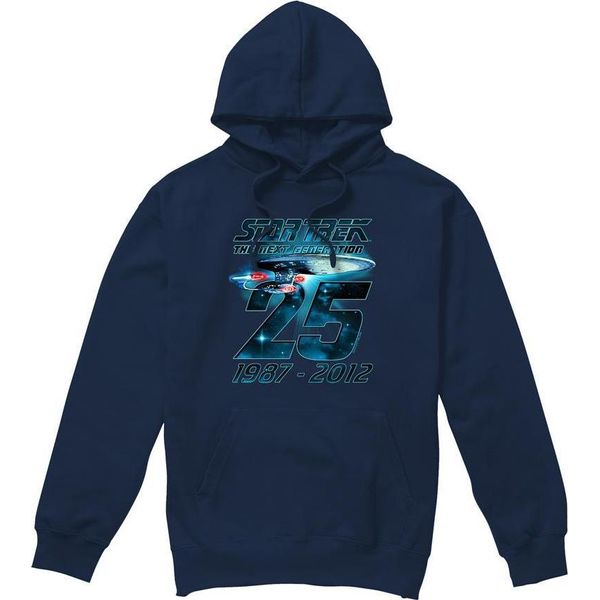 Star Trek - Felpa Con Cappuccio "Enterprise 25"" Da Uomo TV7383 (Xxl) (Navy)"-image