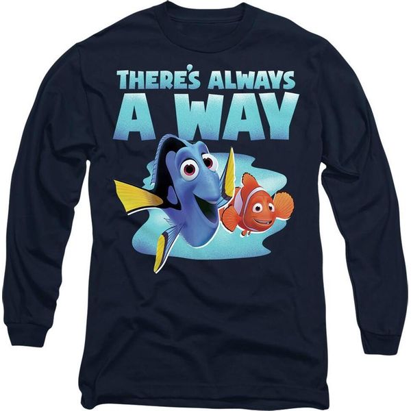 Alla Ricerca Di Nemo - Maglietta "C'è Sempre Un Modo"" Per Bambini E Ragazzi Unisex TV14523 (S) (Marineblau)"-image